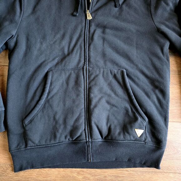 Weatherproof Vintage Hoodie Mens XL Black Sherpa Lined Full Zip Jacket - Picture 9 of 13